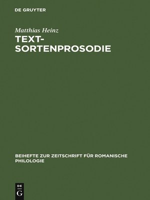 cover image of Textsortenprosodie